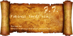 Fabinyi Terézia névjegykártya